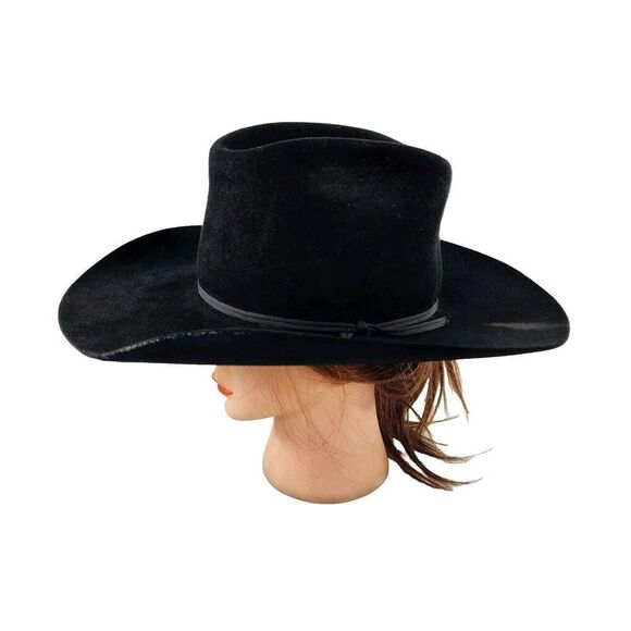 Resistol 3X Beaver Stagecoach Cowboy Hat Size 6 5/8 Black Western Hats Vintage - Picture 1 of 13